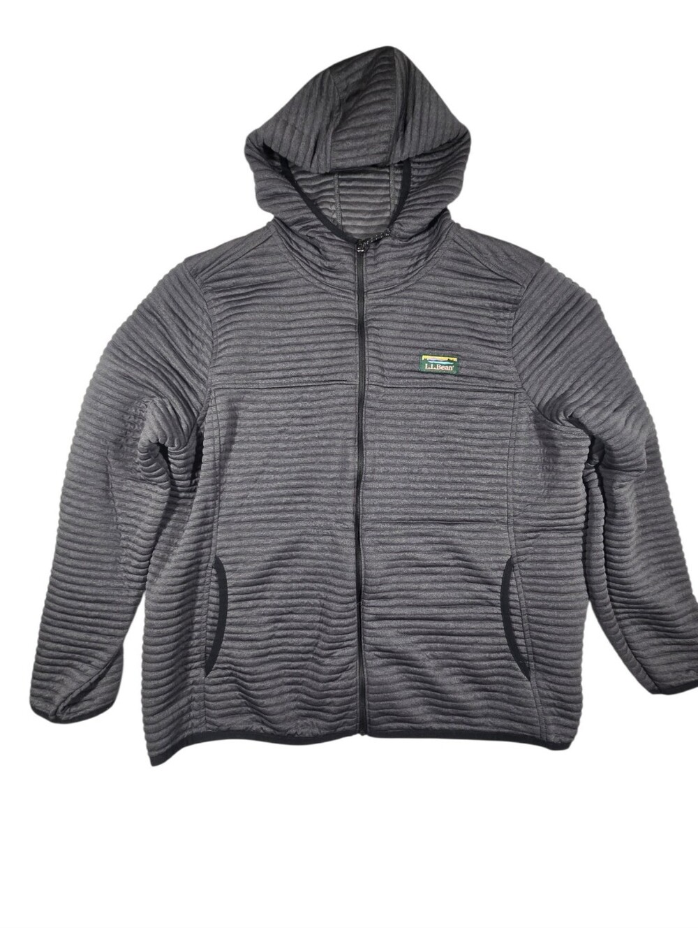 L.L. Bean Airlight Knit Full Zip Jacket Grey sz XL Petite